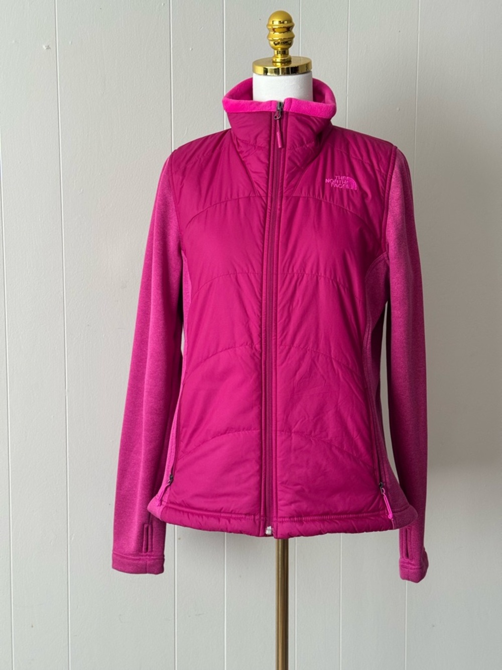 The North Face Women's Bright Fuchsia Hybrid Puffer Jacket
